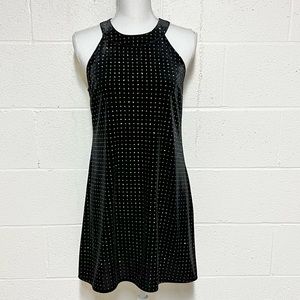 ✨Candie’s Black Velvet Glitter Cutout Holiday Dress